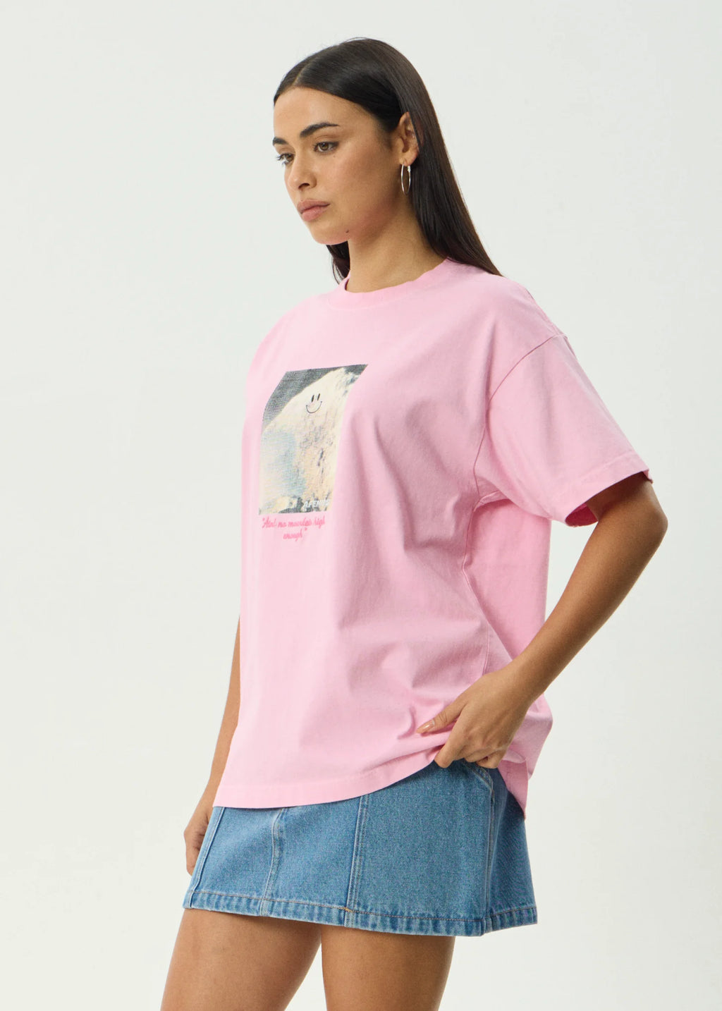 Too High Recycled HW Boxy Fit Tee - Vintage Pink