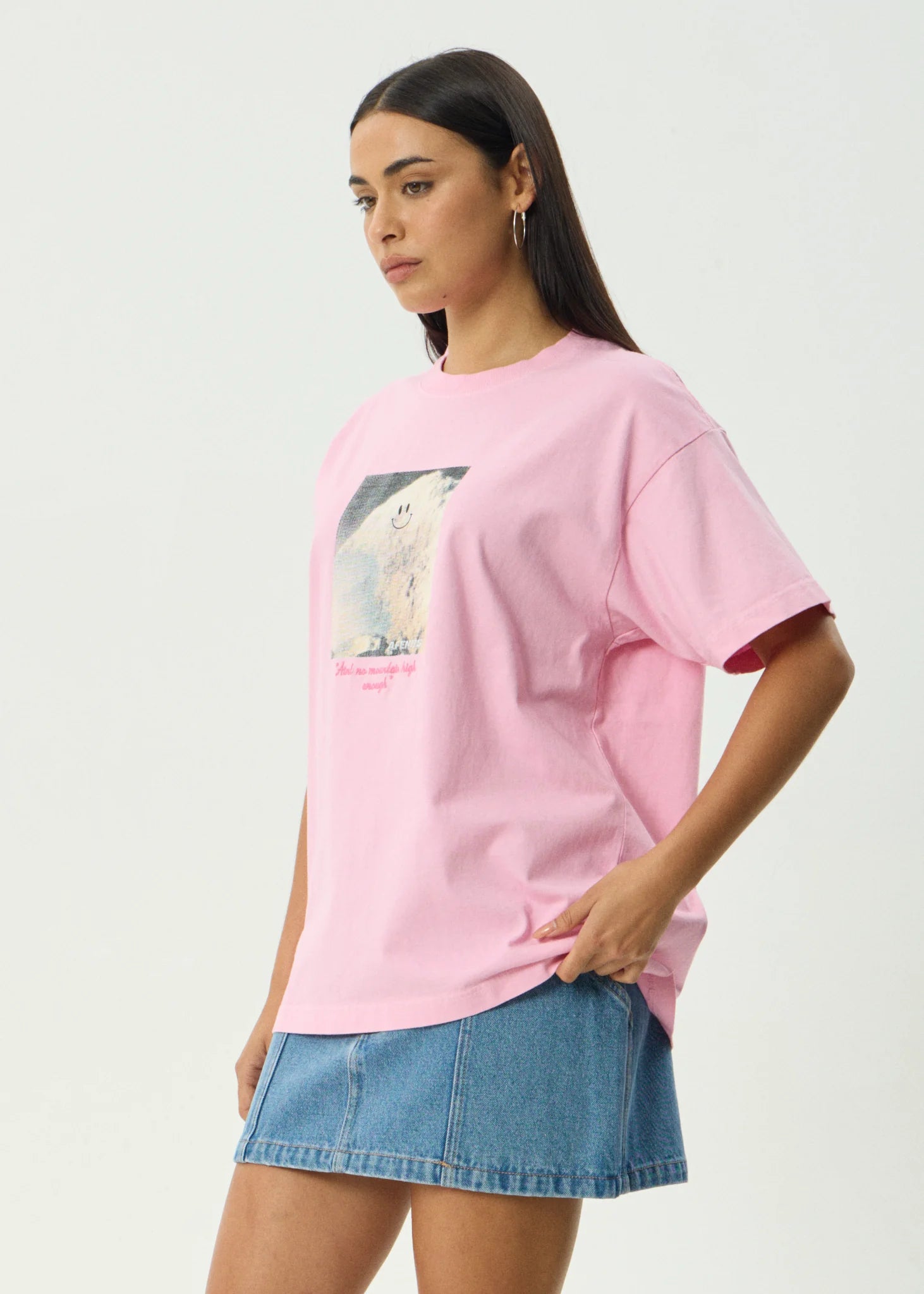 Too High Recycled HW Boxy Fit Tee - Vintage Pink
