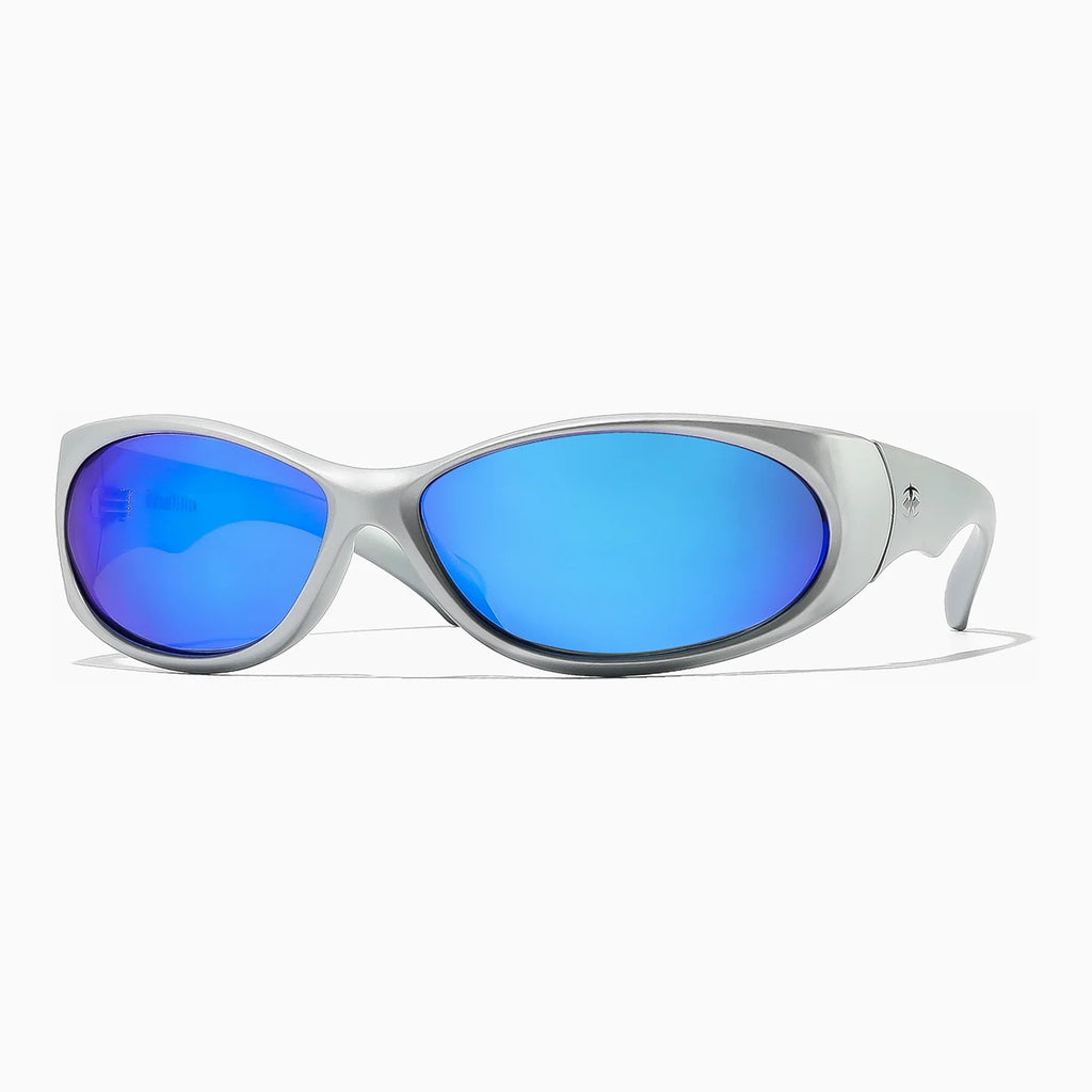 Ritual Vision Demon Speed Sunglasses - Velocity 21 Matte Chrome + Blue Reflective Polarised