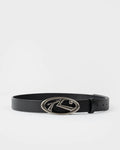 R Dot Buckle Leather Belt