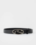 R Dot Buckle Leather Belt