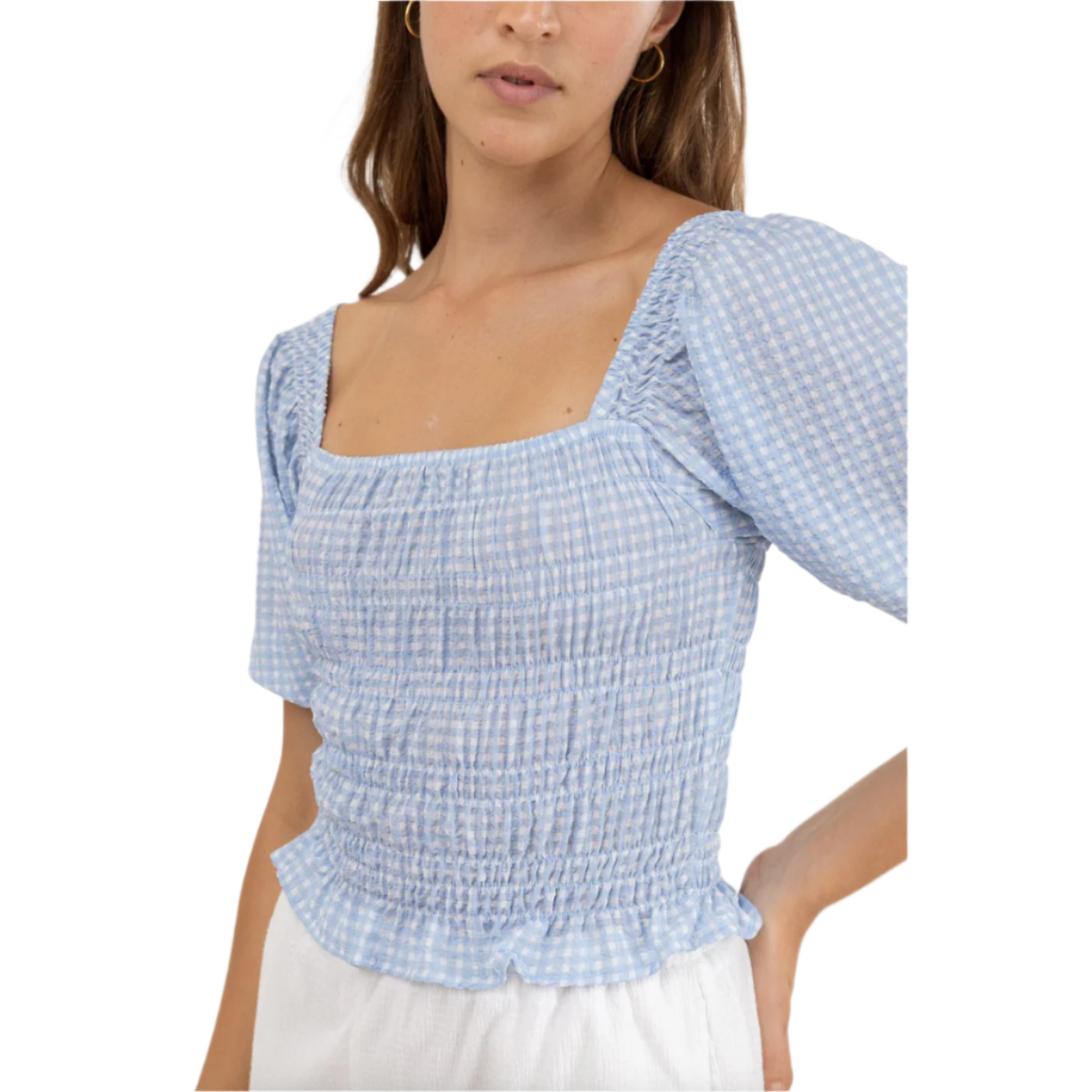 Rhythm - Maisy Check Smocked Top - Velocity 21
