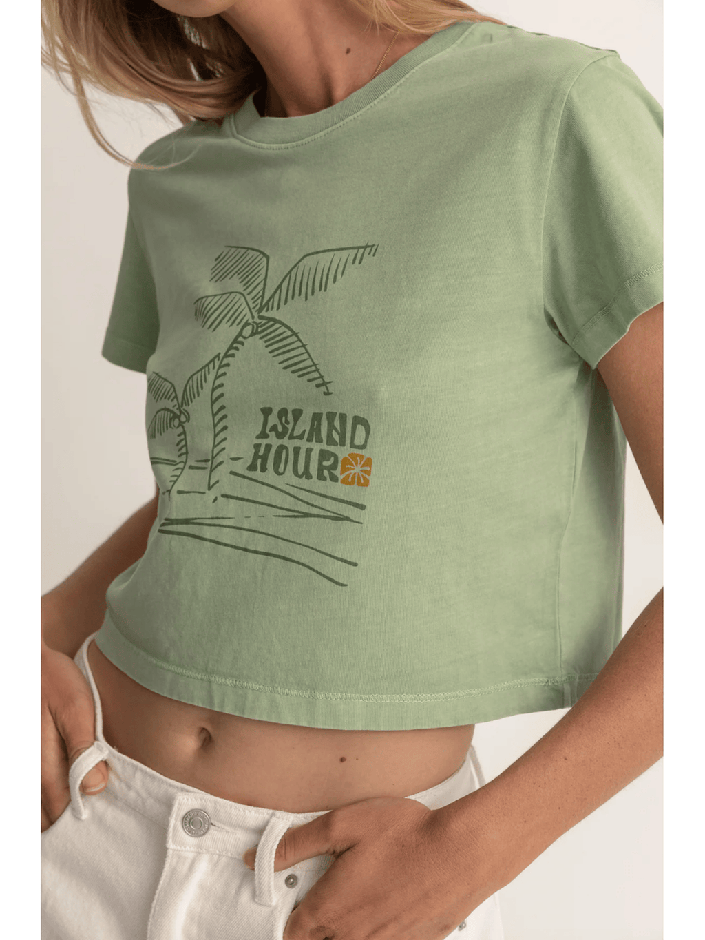 Rhythm - Island Hour Vintage Crop Crew Tee - Velocity 21