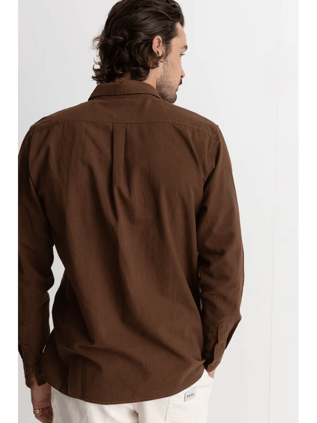 Rhythm - Classic Linen LS Shirt - Chocolate - Velocity 21