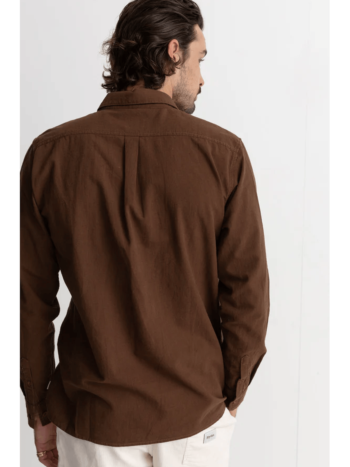 Rhythm - Classic Linen LS Shirt - Chocolate - Velocity 21