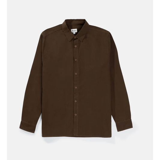 Rhythm - Classic Linen LS Shirt - Chocolate - Velocity 21