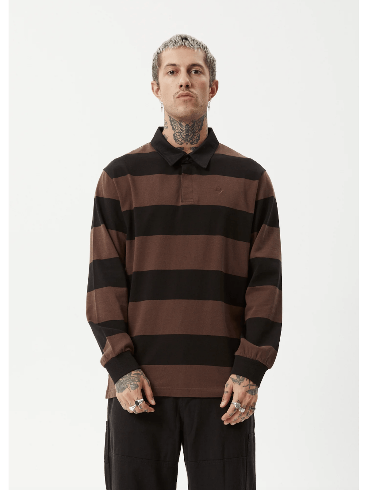 Afends - Nation Recycled Polo Long Sleeve Tee - Velocity 21