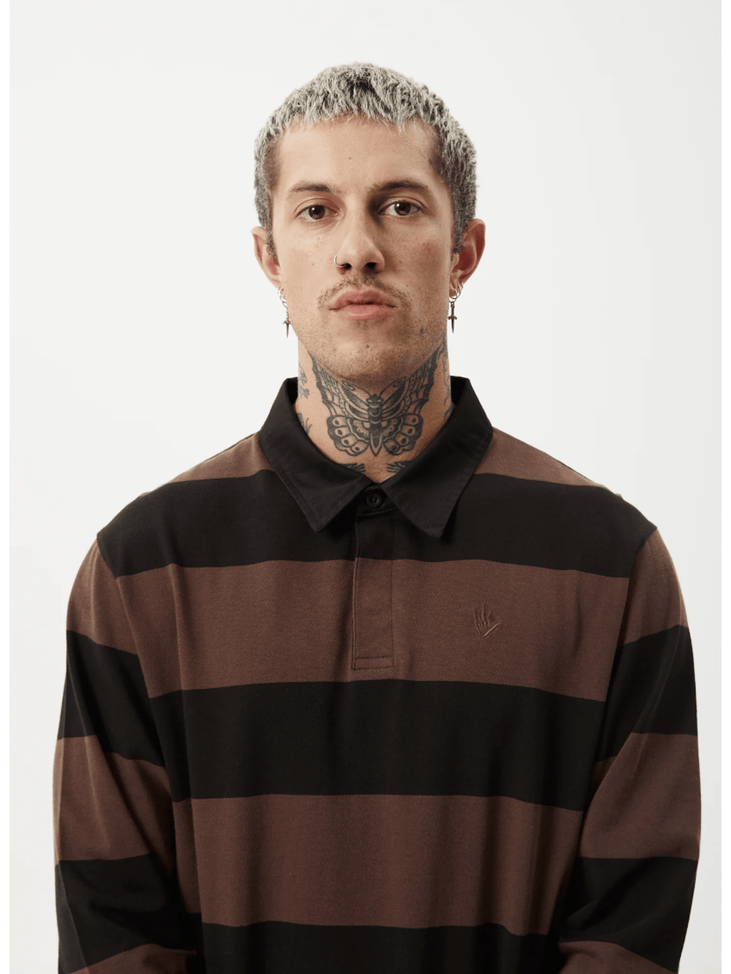 Afends - Nation Recycled Polo Long Sleeve Tee - Velocity 21