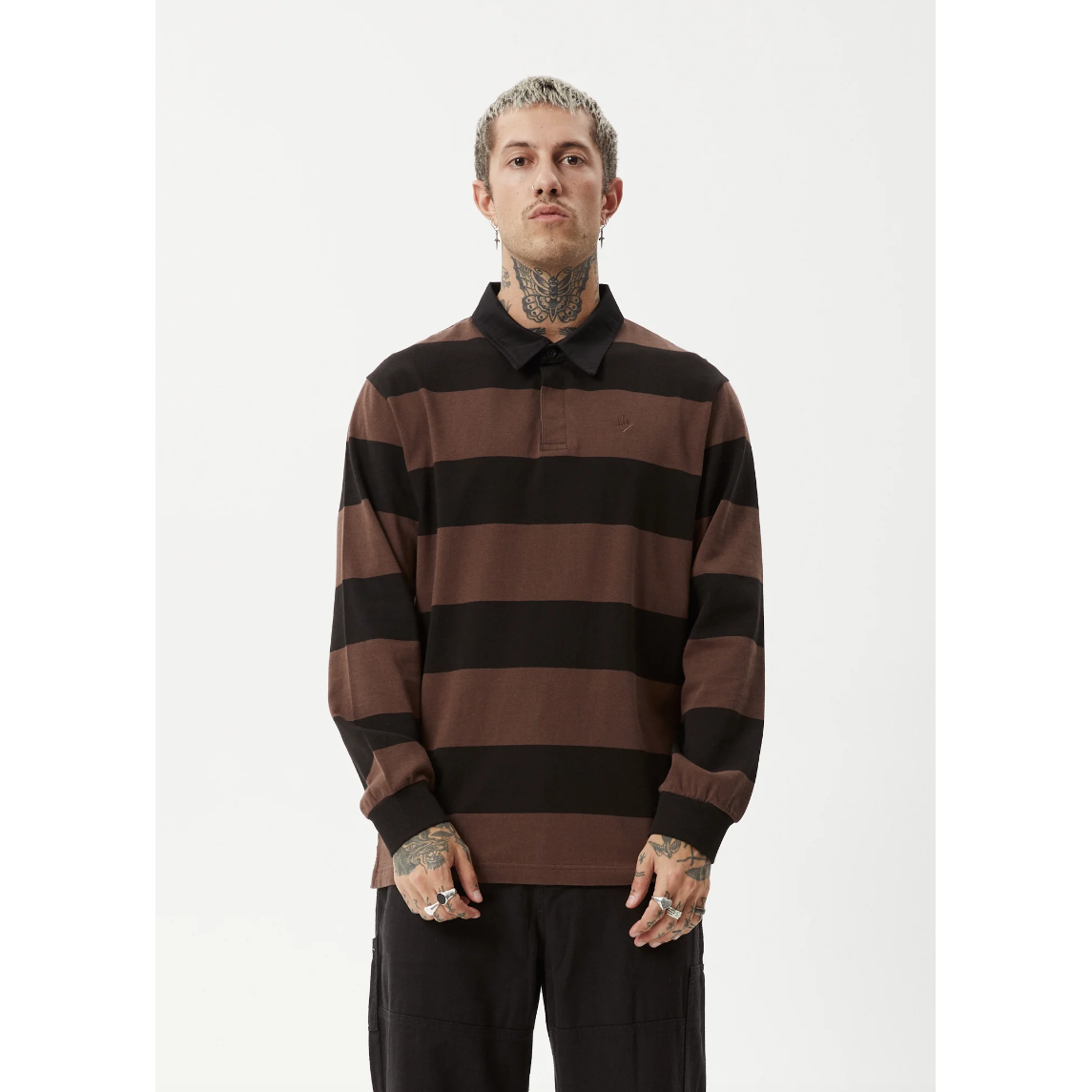 Afends - Nation Recycled Polo Long Sleeve Tee - Velocity 21
