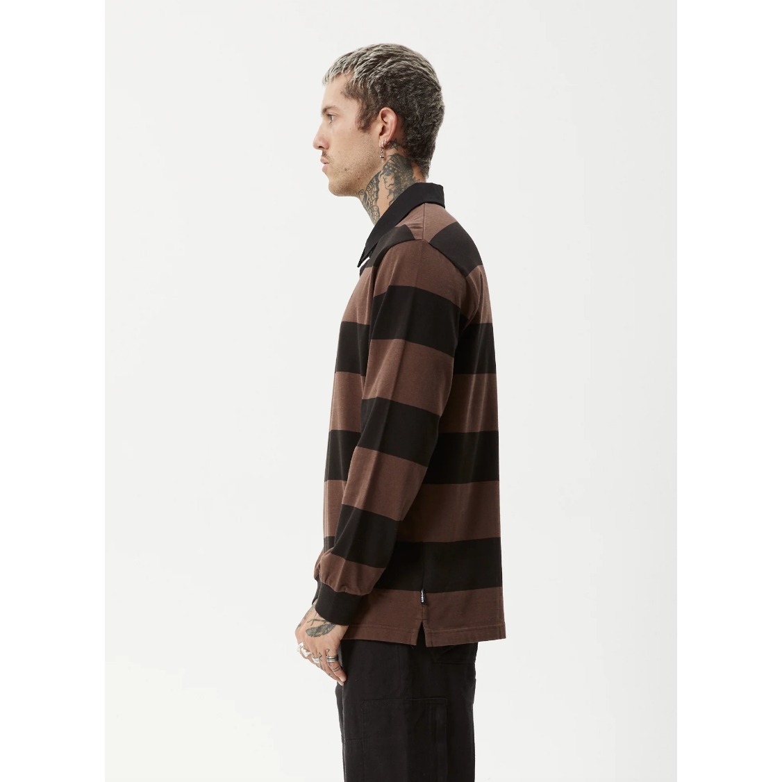 Afends - Nation Recycled Polo Long Sleeve Tee - Velocity 21