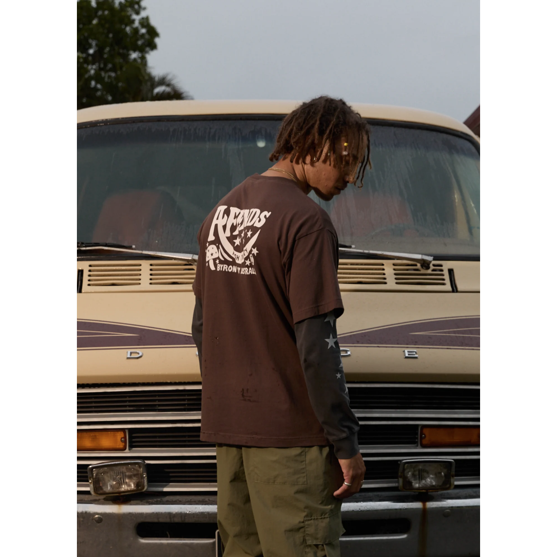 Afends - High Utility Recycled Boxy Fit Tee - Coffee - Velocity 21