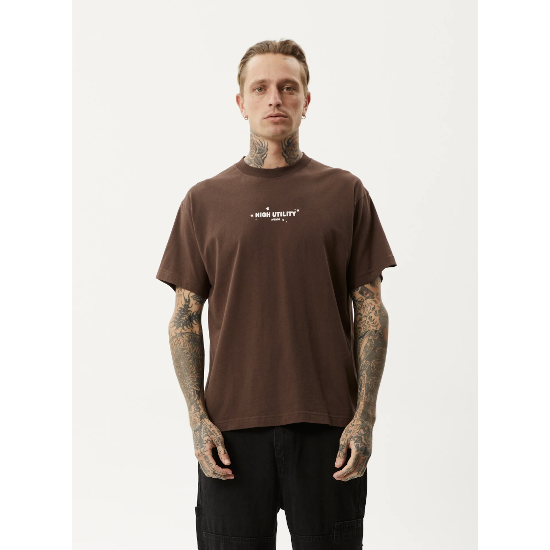 Afends - High Utility Recycled Boxy Fit Tee - Coffee - Velocity 21