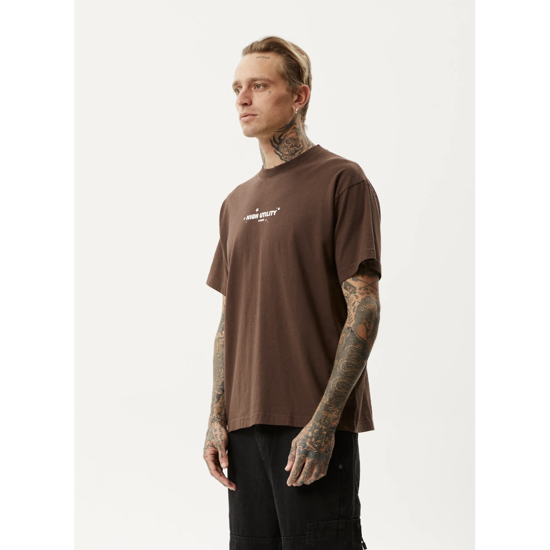 Afends - High Utility Recycled Boxy Fit Tee - Coffee - Velocity 21