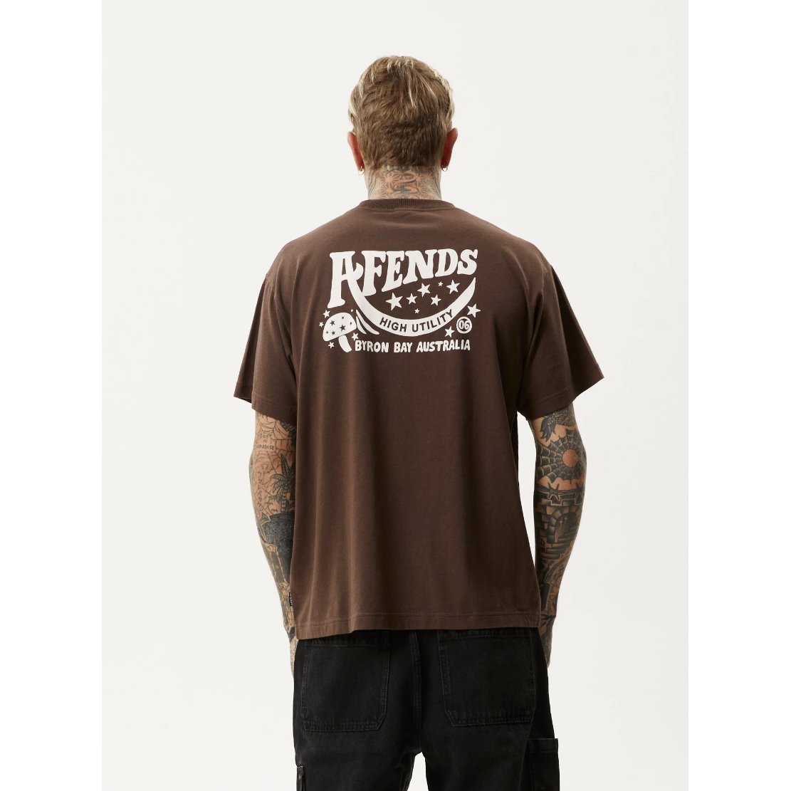 Afends - High Utility Recycled Boxy Fit Tee - Coffee - Velocity 21