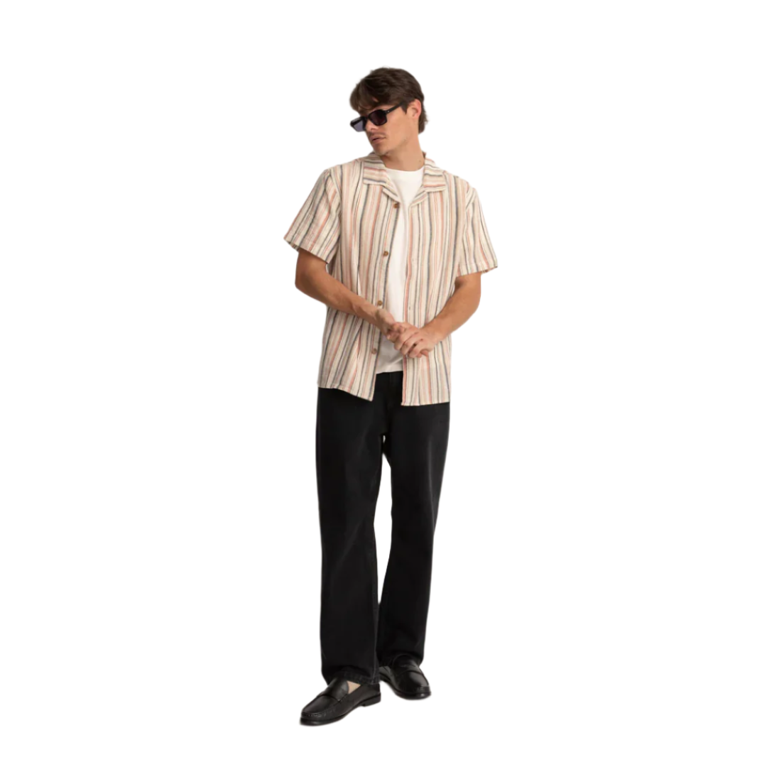 Rhythm - Vacation Stripe SS Shirt - Natural - Velocity 21
