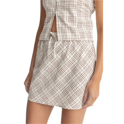 Rhythm - Rumi Check Bias Cut Mini Skirt - Velocity 21