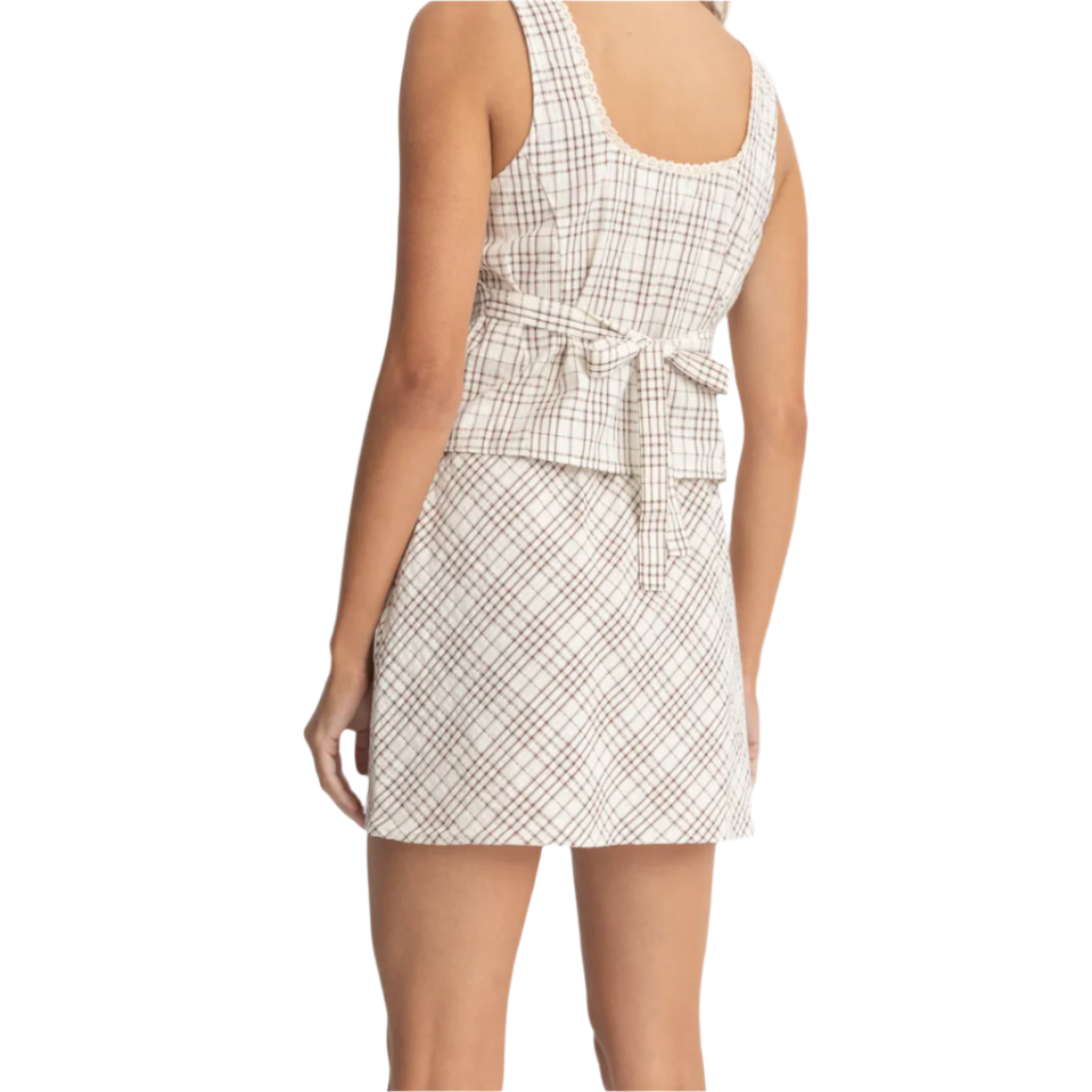 Rhythm - Rumi Check Bias Cut Mini Skirt - Velocity 21