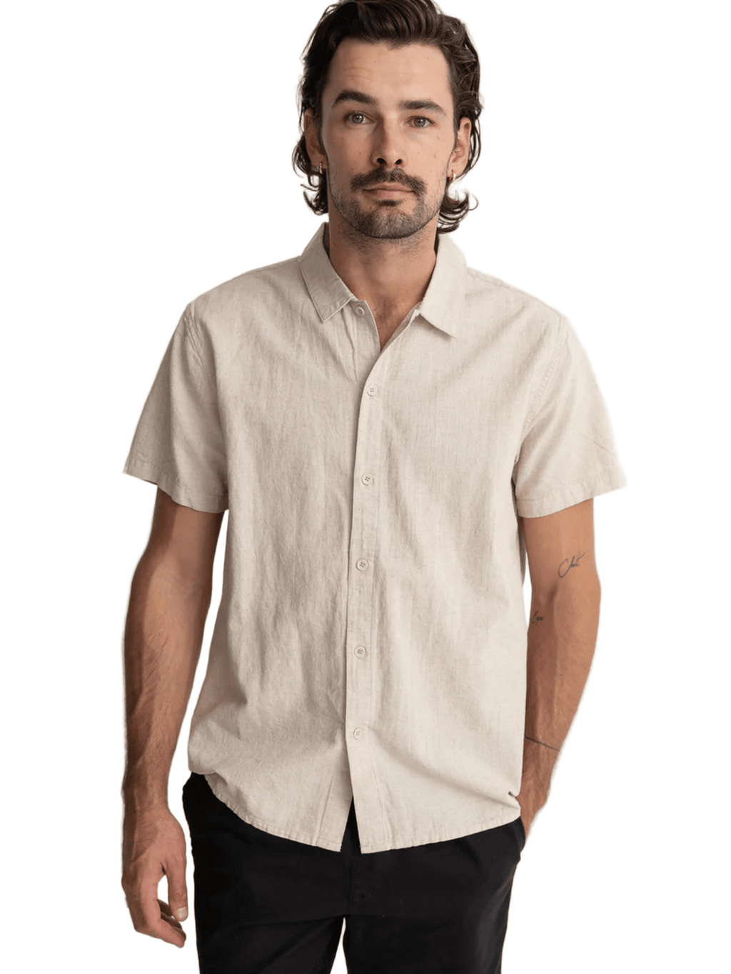 Rhythm - Classic Linen SS Shirt - Sand - Velocity 21