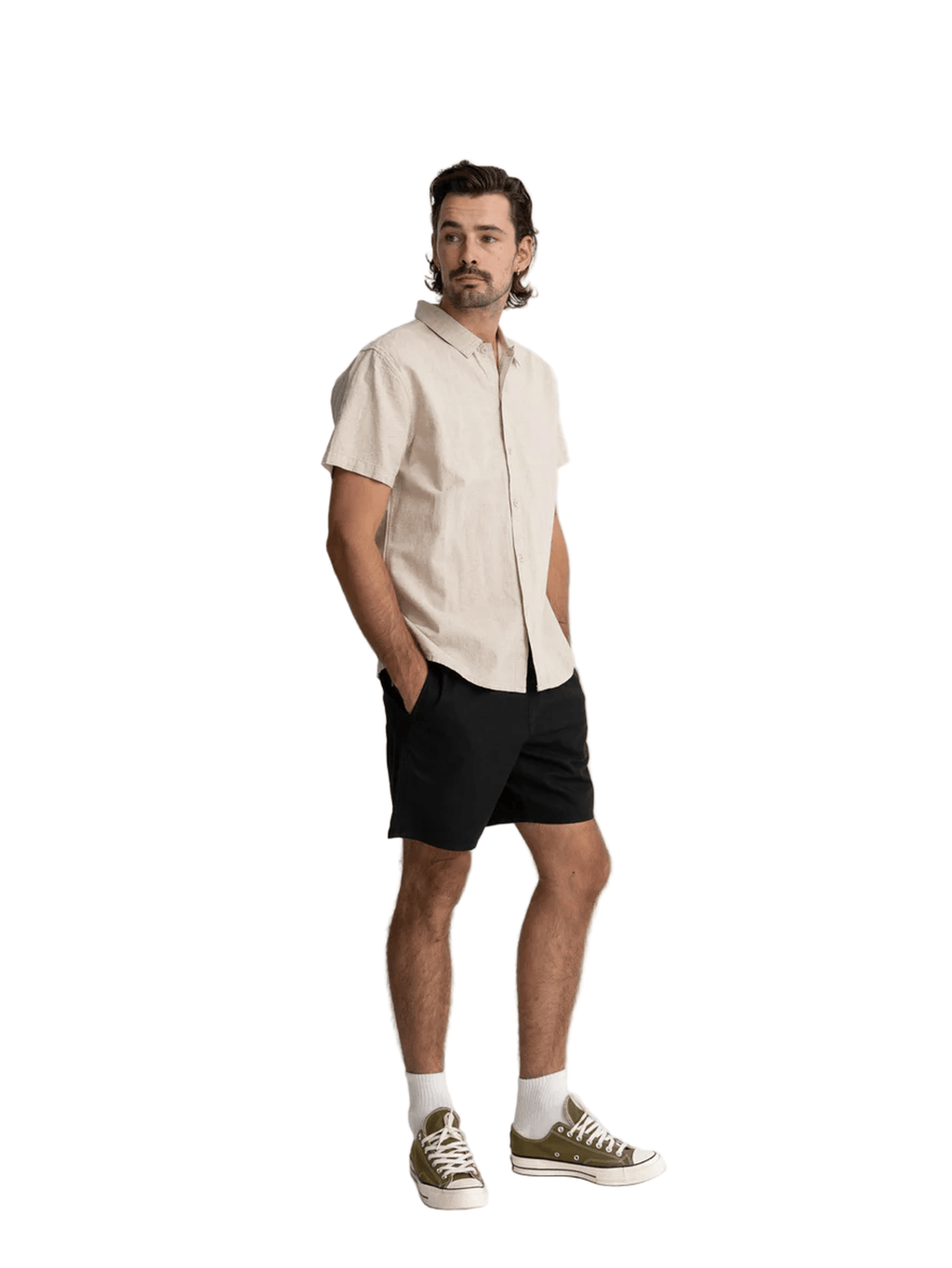 Rhythm - Classic Linen SS Shirt - Sand - Velocity 21