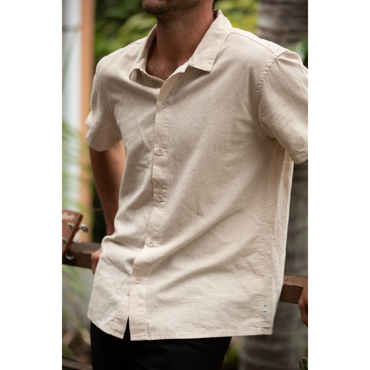 Rhythm - Classic Linen SS Shirt - Sand - Velocity 21
