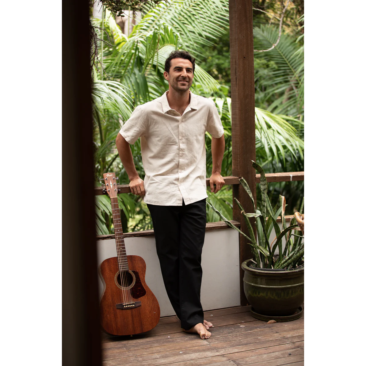 Rhythm - Classic Linen SS Shirt - Sand - Velocity 21