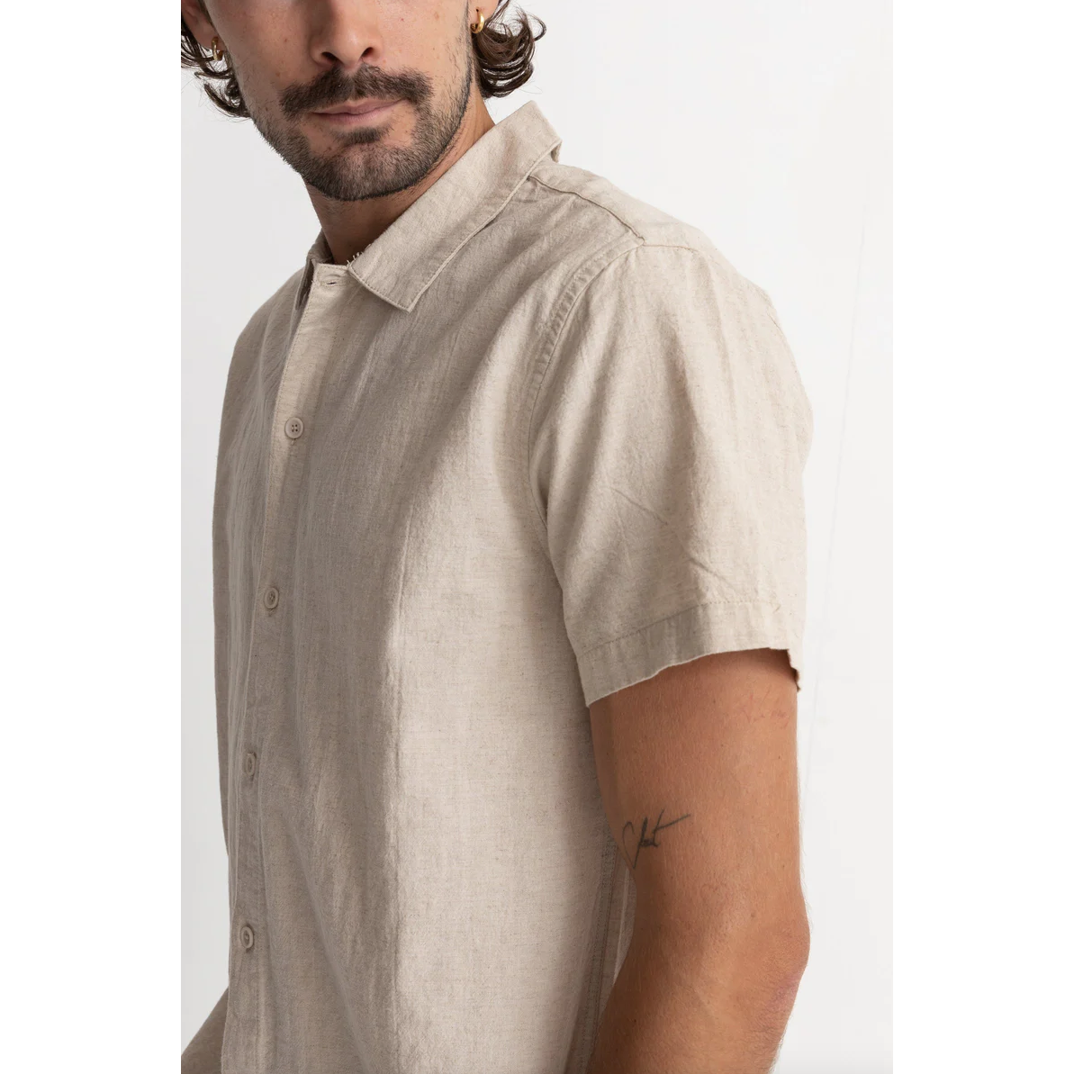 Rhythm - Classic Linen SS Shirt - Sand - Velocity 21