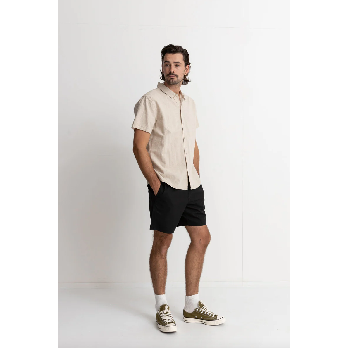 Rhythm - Classic Linen SS Shirt - Sand - Velocity 21