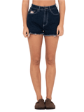 Rusty - Penny Kick Flare Denim Short - Deep Blue - Velocity 21