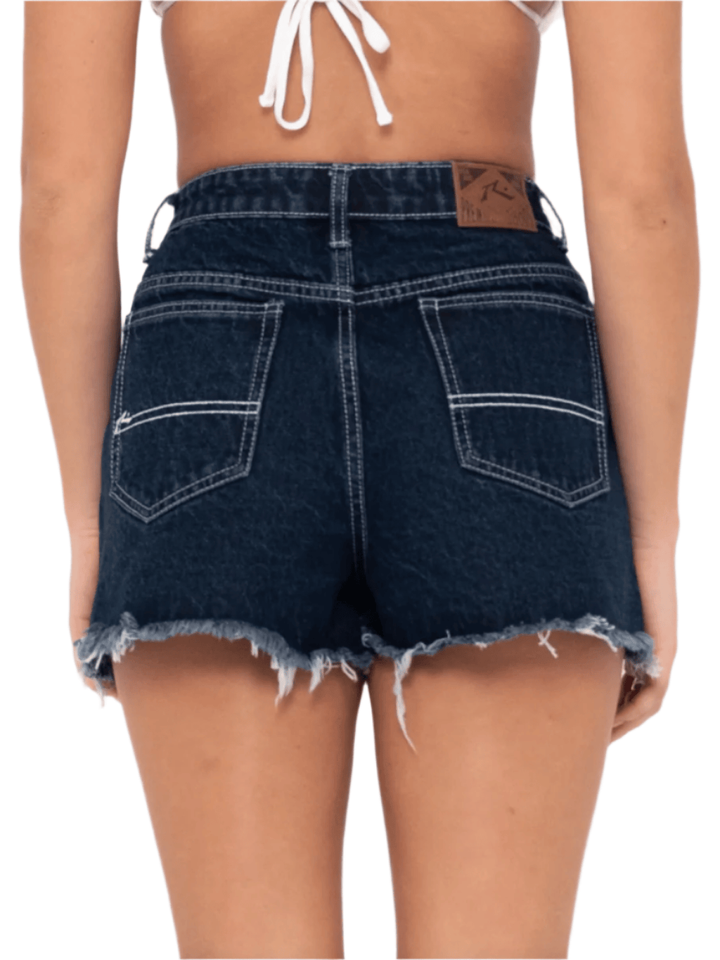 Rusty - Penny Kick Flare Denim Short - Deep Blue - Velocity 21
