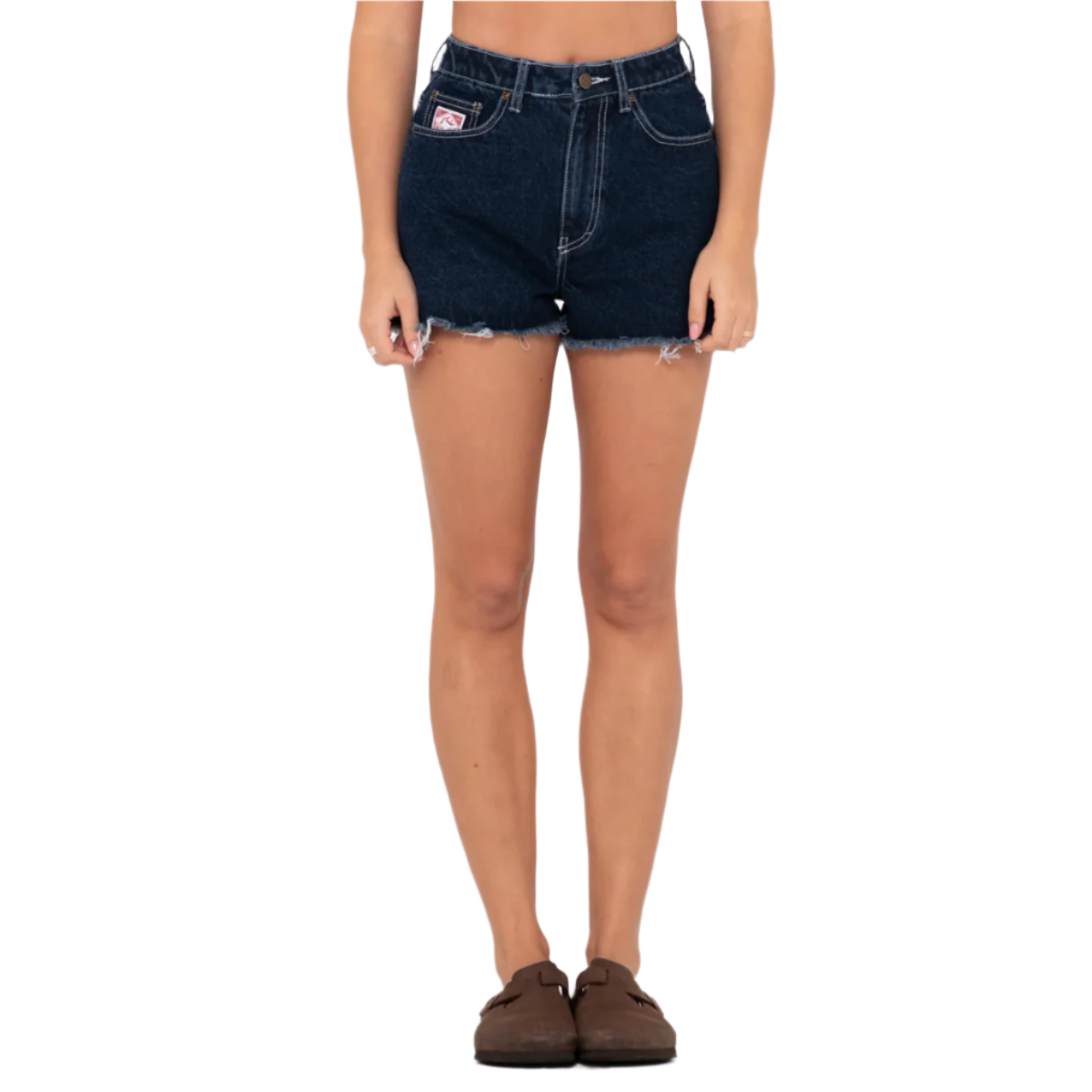 Rusty - Penny Kick Flare Denim Short - Deep Blue - Velocity 21