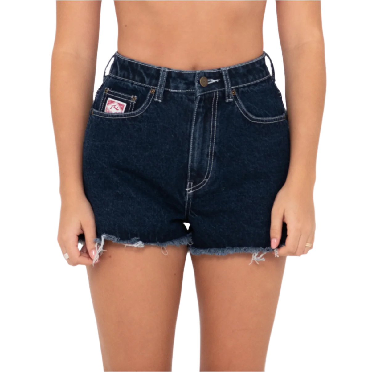 Rusty - Penny Kick Flare Denim Short - Deep Blue - Velocity 21