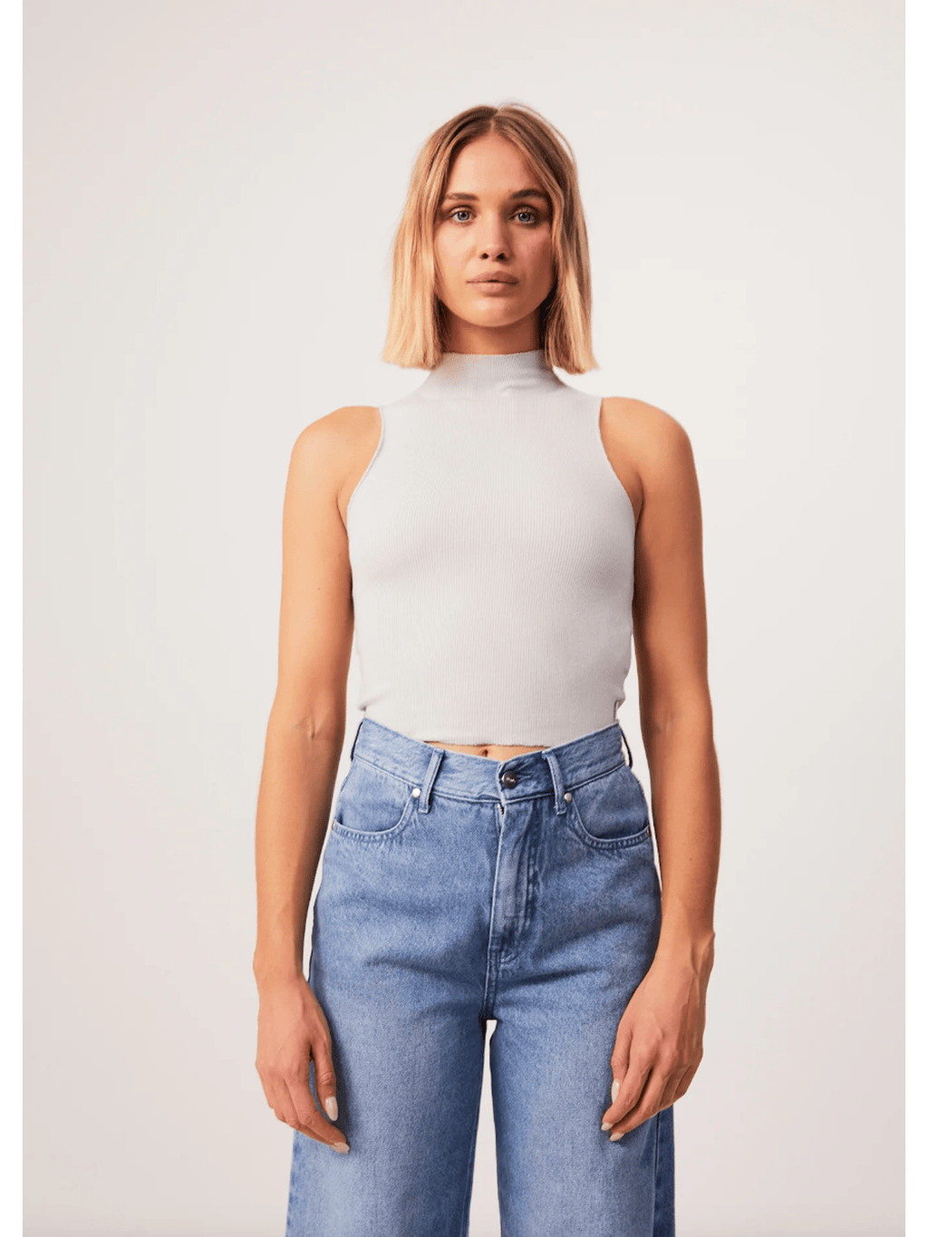 Afends - Iconic Rib High Neck Tank - Smoke - Velocity 21