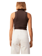 Afends - Iconic Rib High Neck Tank - Coffee - Velocity 21