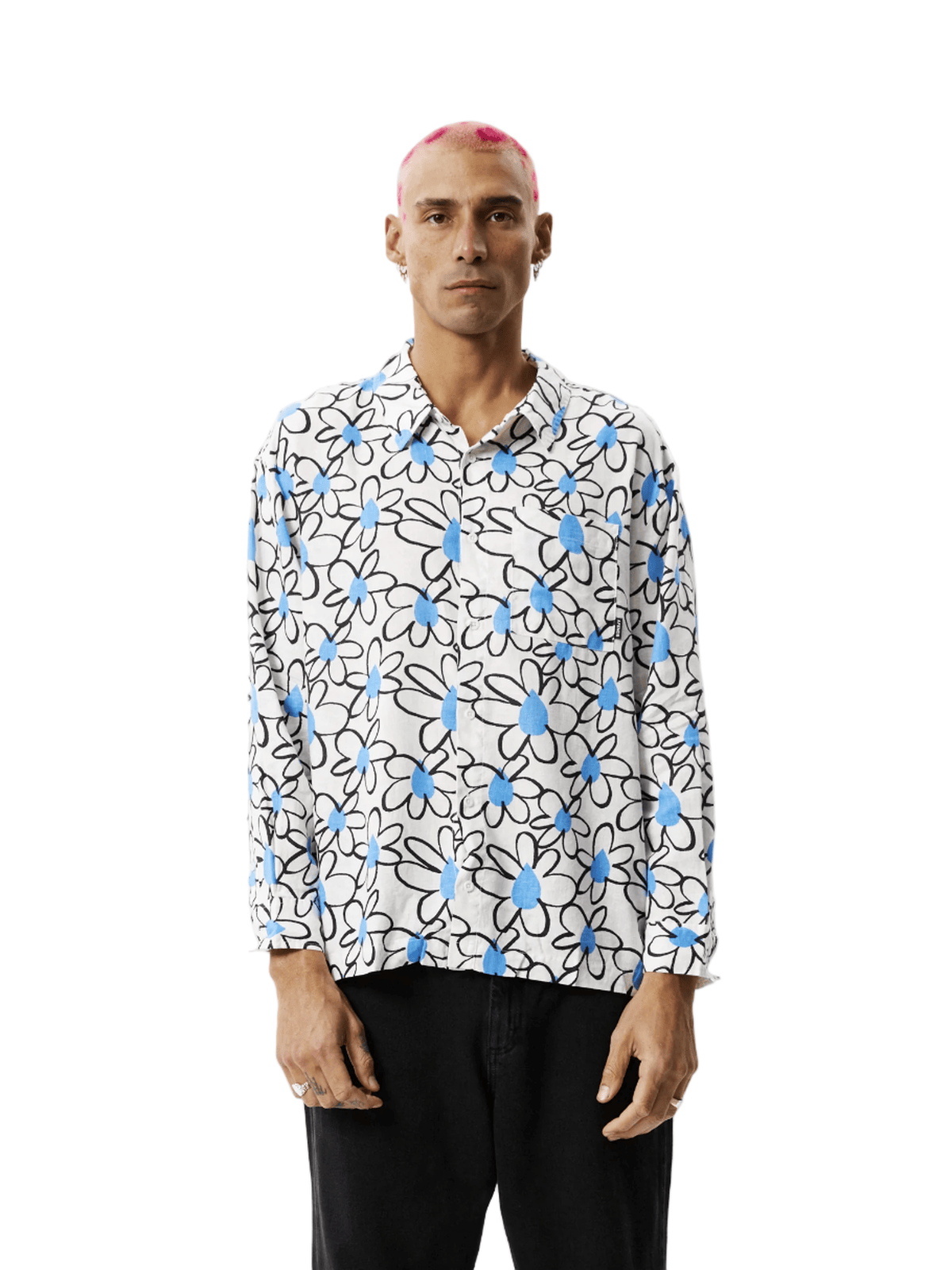Afends - Waterfall Hemp Cuban LS Shirt - White - Velocity 21