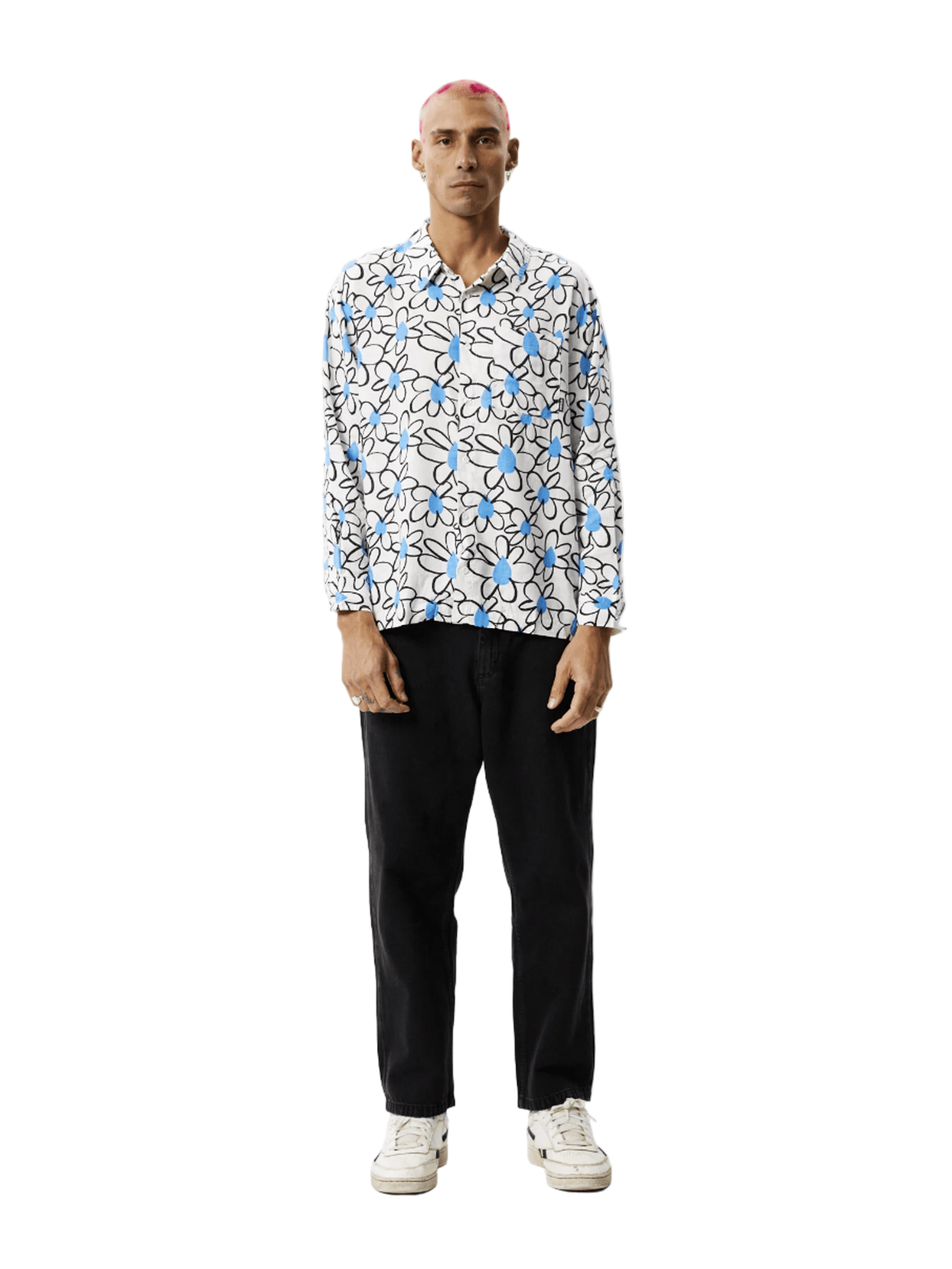 Afends - Waterfall Hemp Cuban LS Shirt - White - Velocity 21