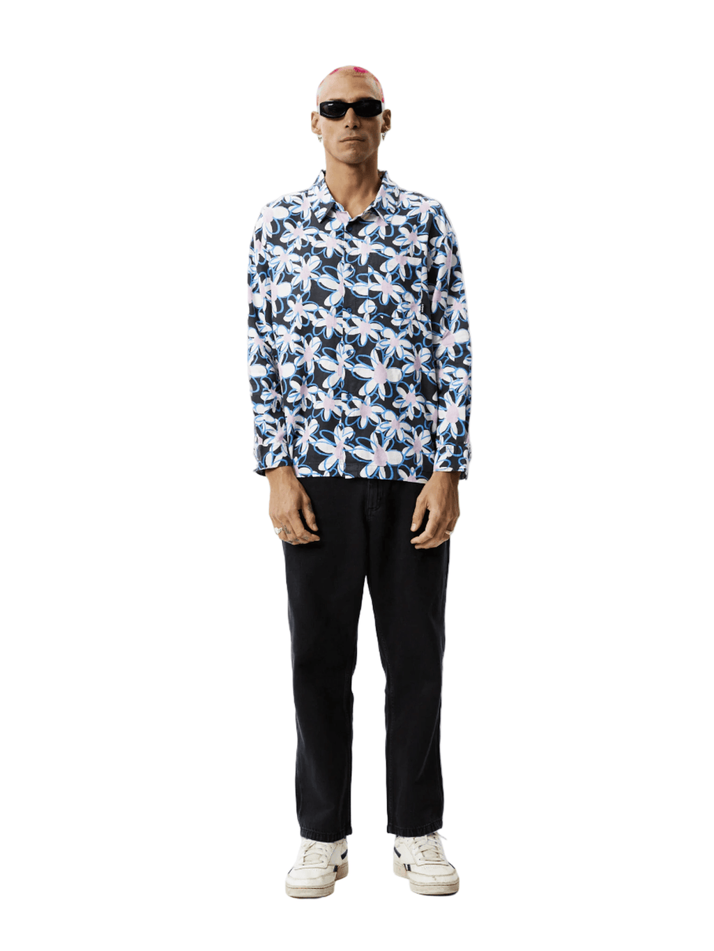 Afends - Waterfall Hemp Cuban LS Shirt - Stone Black - Velocity 21
