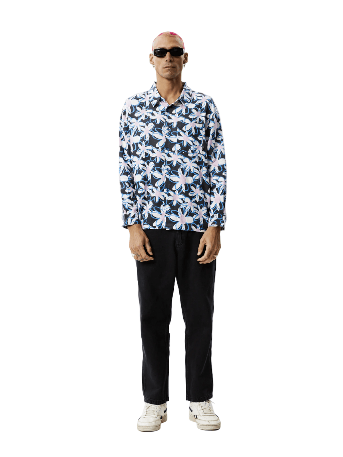 Afends - Waterfall Hemp Cuban LS Shirt - Stone Black - Velocity 21