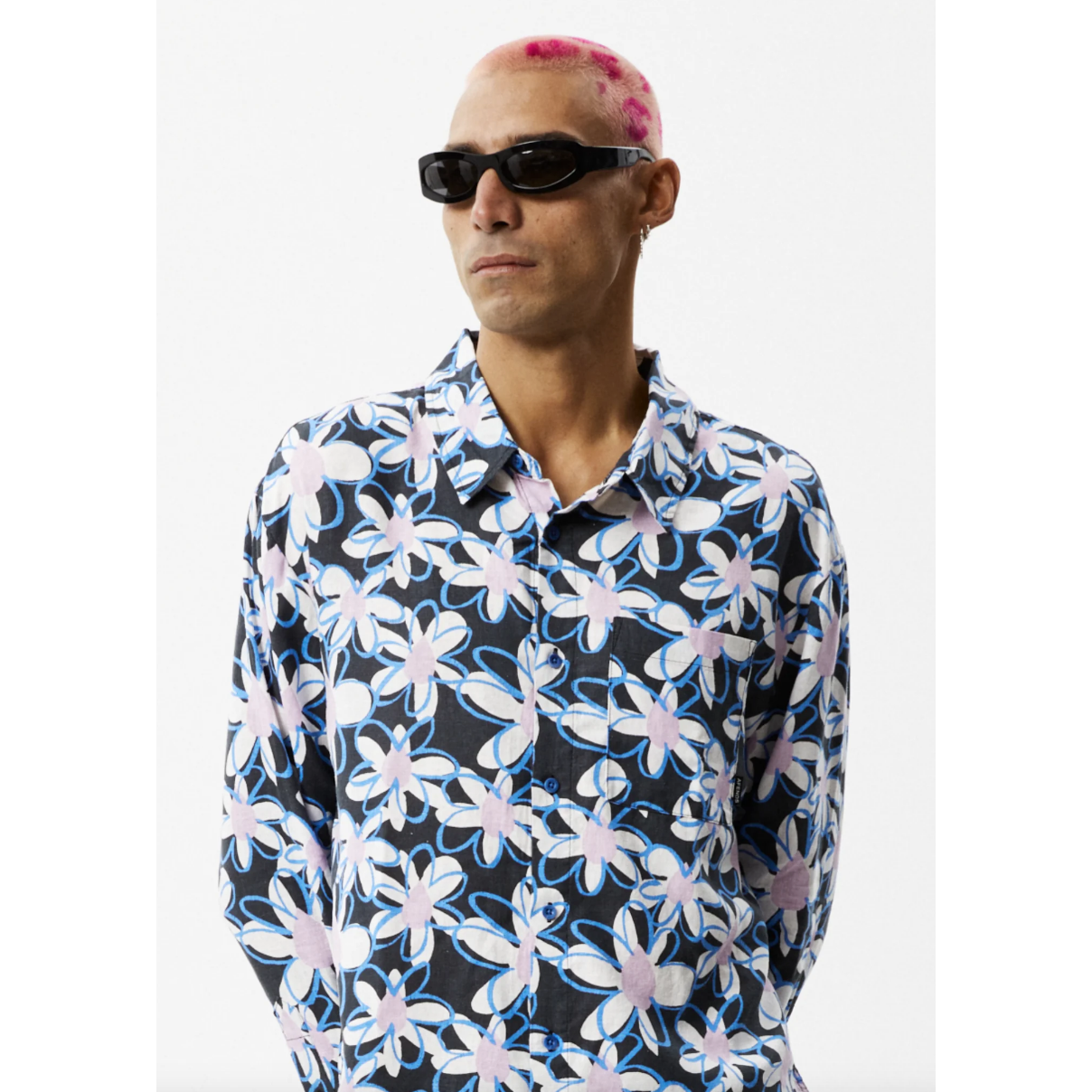 Afends - Waterfall Hemp Cuban LS Shirt - Stone Black - Velocity 21