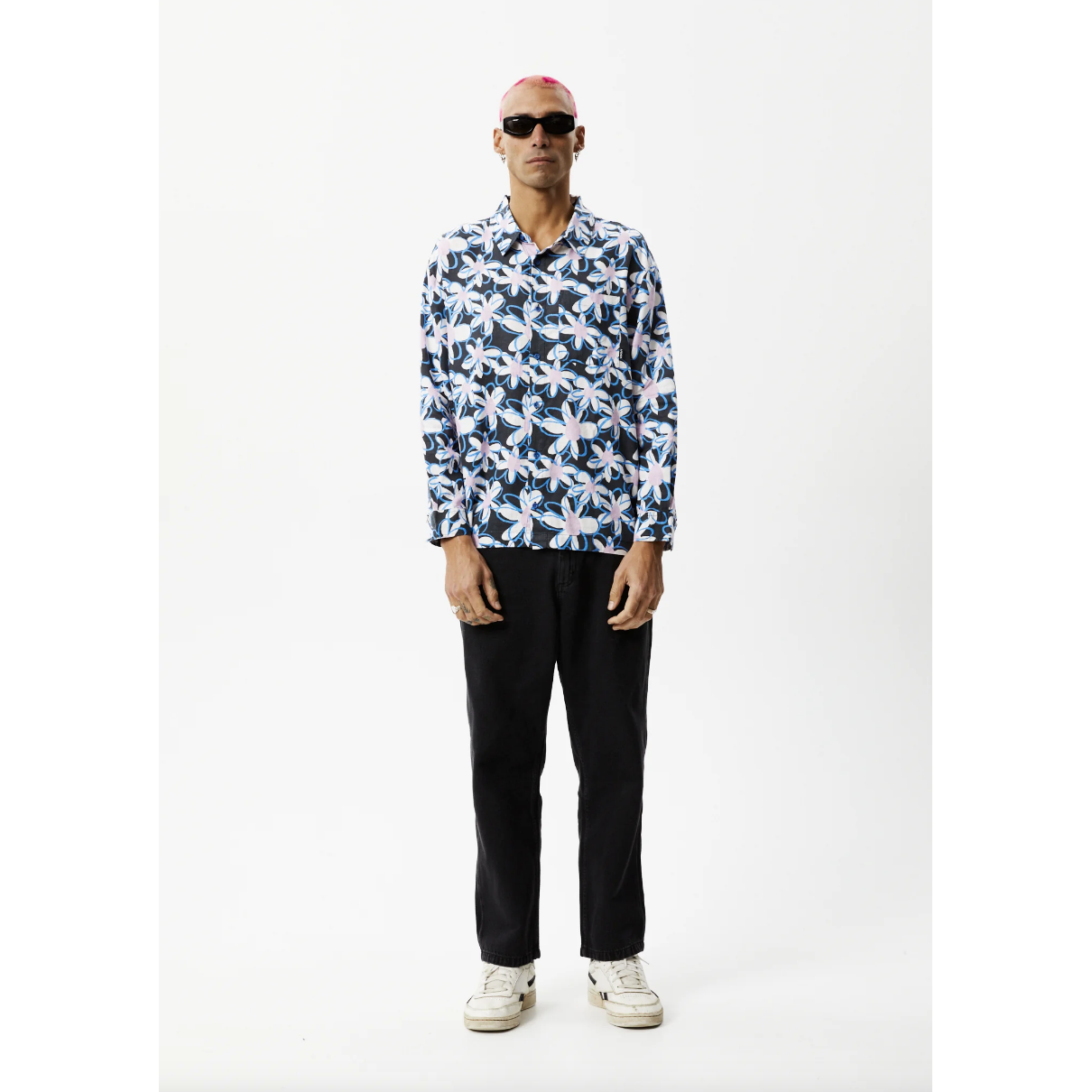 Afends - Waterfall Hemp Cuban LS Shirt - Stone Black - Velocity 21