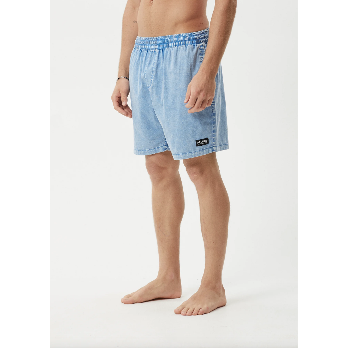 Afends - The Dopamine Organic Swim Short 18" - Blue Acid Wash - Velocity 21