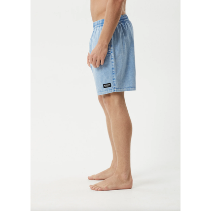 Afends - The Dopamine Organic Swim Short 18" - Blue Acid Wash - Velocity 21