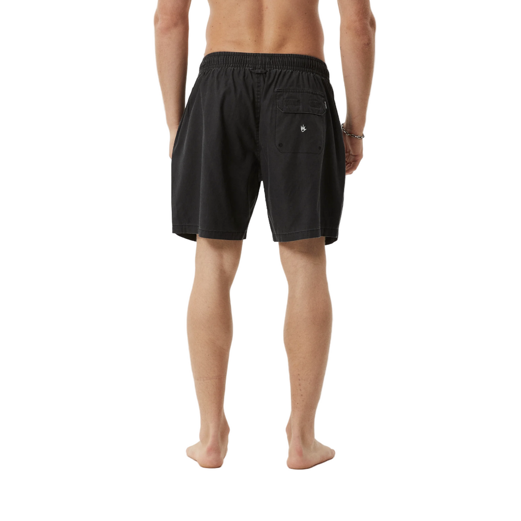 Afends - The Dopamine Organic Swim Short 18" - Black Acid Wash - Velocity 21