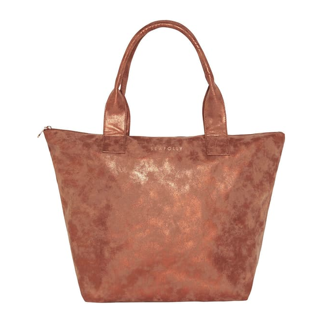 Seafolly - Vegan Leather Shopper Tote - Bronze - Velocity 21