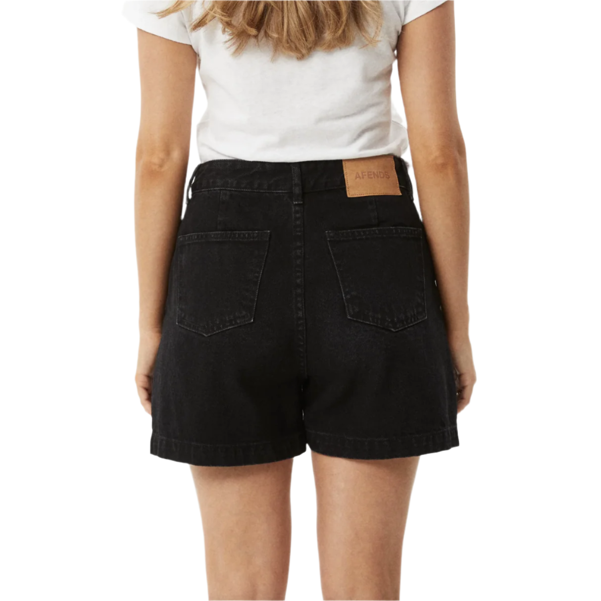 Afends - Seventy Threes Organic Denim High Waisted Shorts - Washed Black - Velocity 21
