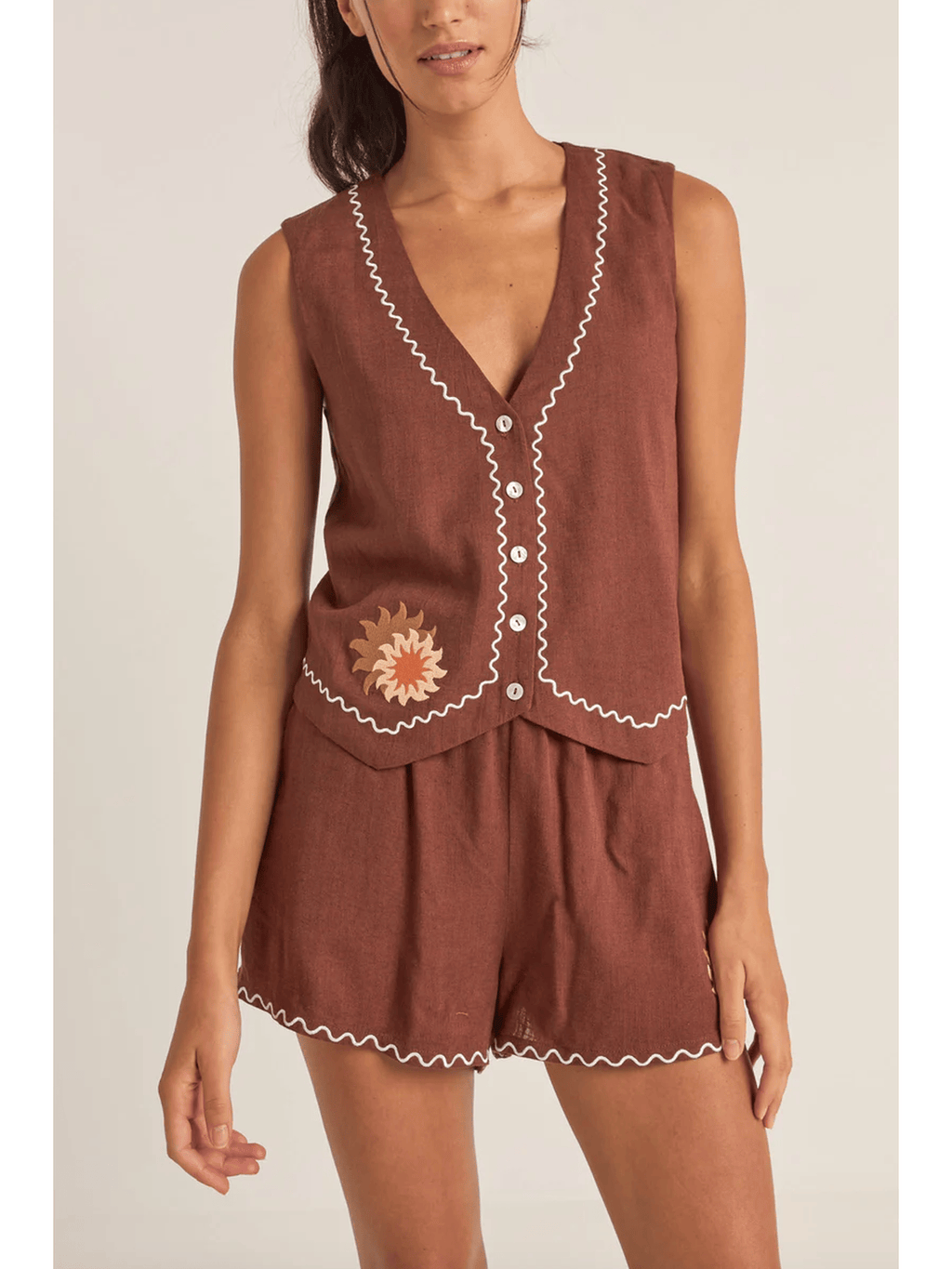 Rhythm - Solis Embroidered Vest - Velocity 21