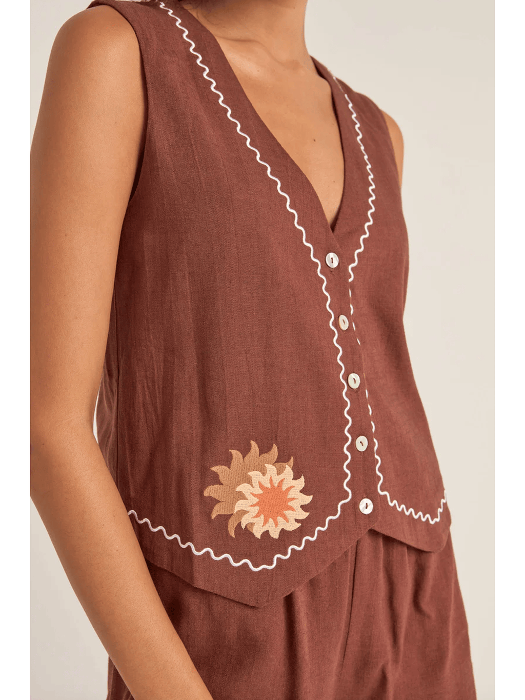 Rhythm - Solis Embroidered Vest - Velocity 21