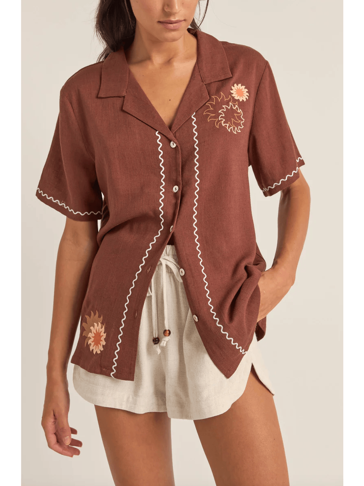 Rhythm - Solis Embroidered SS Shirt - Velocity 21