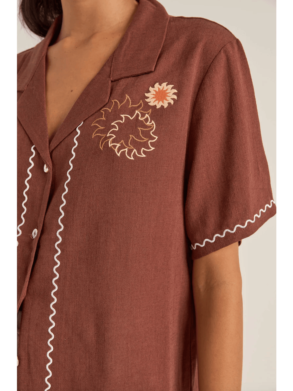Rhythm - Solis Embroidered SS Shirt - Velocity 21