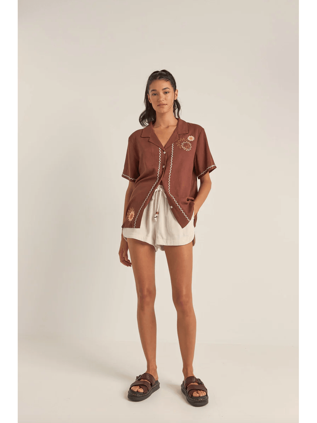 Rhythm - Solis Embroidered SS Shirt - Velocity 21