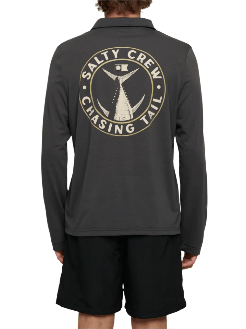 Salty Crew - Tailgate Polo LS Sunshirt - Coal - Velocity 21